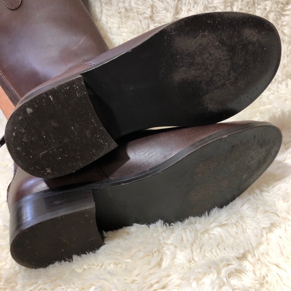 Steve Madden Leather Riding Boots Knee High Back zip Size 6.5 - Picture 7 of 8